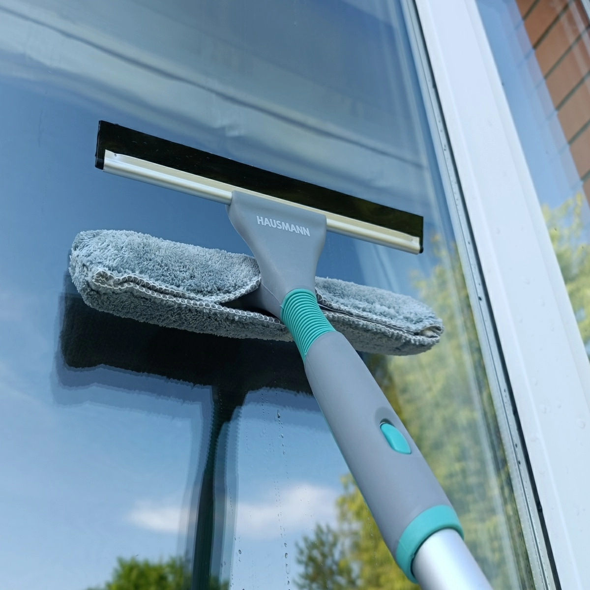 Щетка для мытья окон Hausmann с прямой телескопической ручкой фото 2