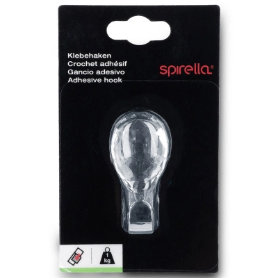 Крючок для ванной Spirella Jewel, пластик, хром, цвет прозрачный