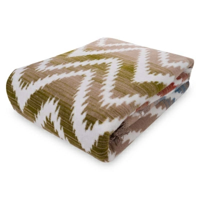 Полноразмерное изображение Плед 200x220см Pappel Cotton, красный с бежевым