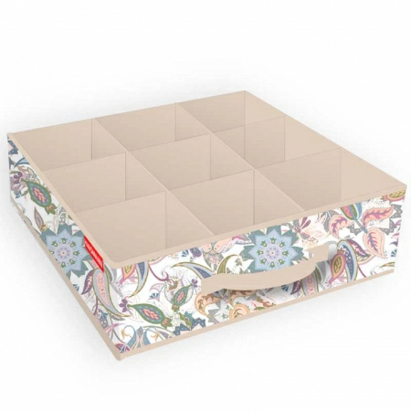 Полноразмерное изображение Органайзер для хранения Hausmann Paisley 35x27x9см, бежевый фото 1