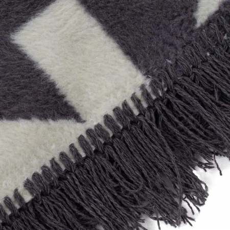 Плед 150x200см Pappel Scotch Jacquard, серый с белым фото 2